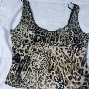 Zara Leopard Print Lace Tank Top